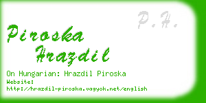 piroska hrazdil business card